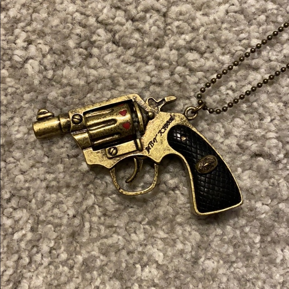 Betsey Johnson Bang Bang Revolver Necklace